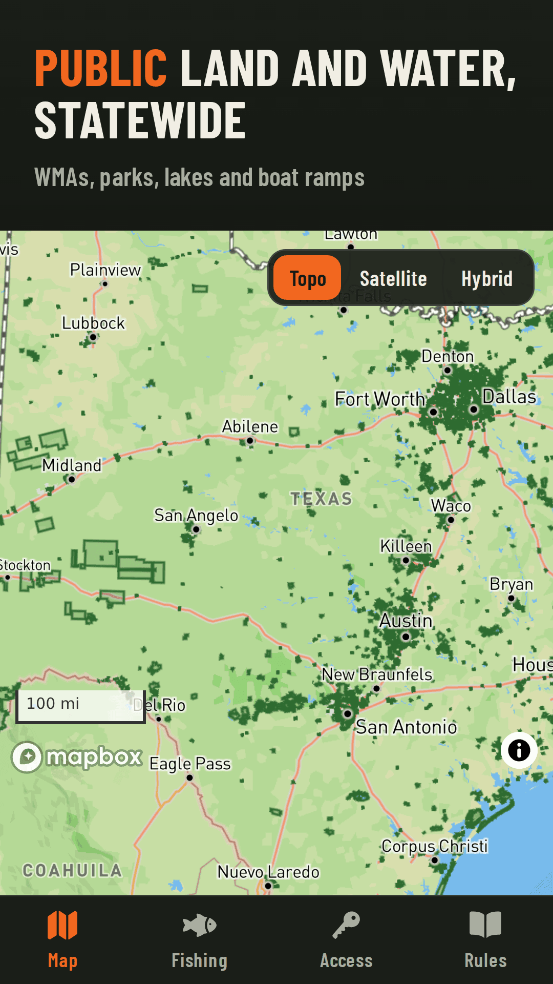 Public land and water across the state